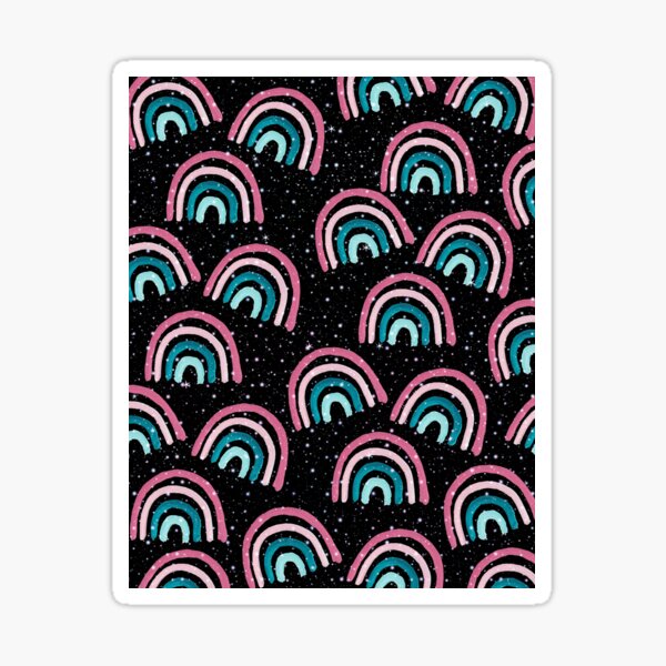 Cosmic Rainbow Night Dream Pattern #1 #decor #art Sticker
