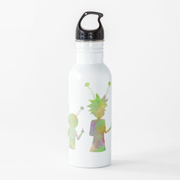 Rick and Morty silhouette - Peace among worlds Water Bottle