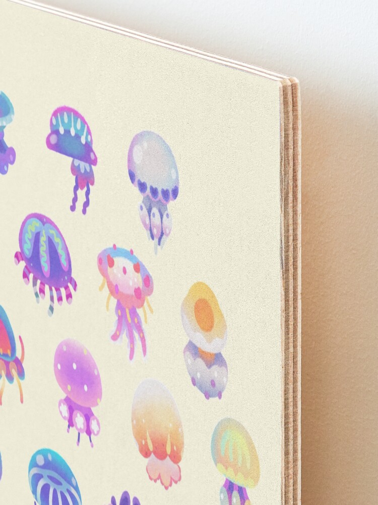 Alternate view of Jellyfish Day - pastel Mounted Print