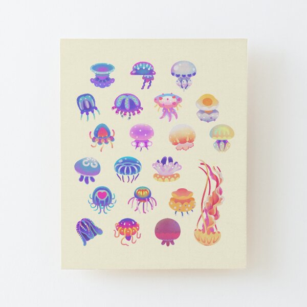 Jellyfish Day - pastel Wood Mounted Print