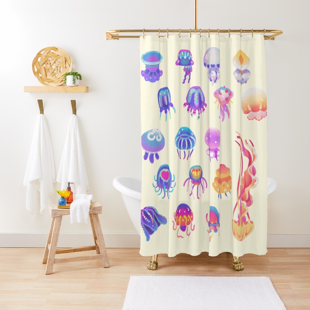 Jellyfish Day - pastel Shower Curtain
