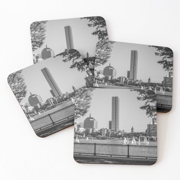 Item preview, Boston Skyline Back Bay Sailboats in Black and White designed and sold by PaulVelgos.
