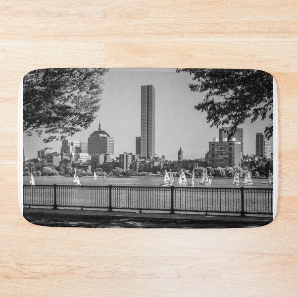 Item preview, Boston Skyline Back Bay Sailboats in Black and White designed and sold by PaulVelgos.