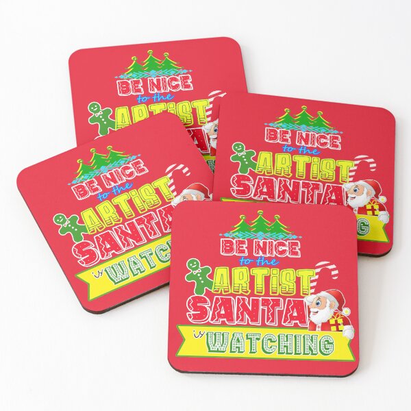 Item preview, Be Nice to Artist Santa is Watching Gift Idea   designed and sold by werdanepo.