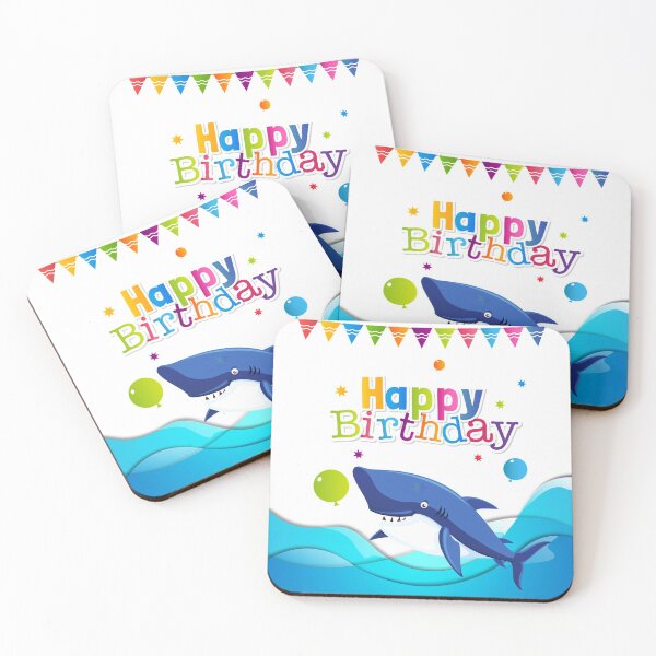 Item preview, Happy Birthday with funny shark in the sea - happy birthday with funny baby shark designed and sold by Trenddesigns24.