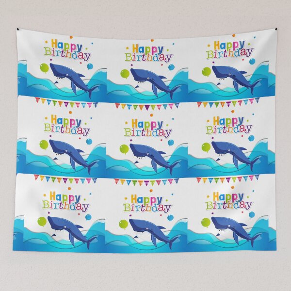 Item preview, Happy Birthday with funny shark in the sea - happy birthday with funny baby shark designed and sold by Trenddesigns24.
