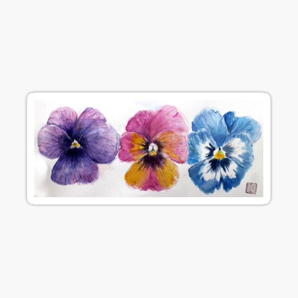 A Pretty Pansy Trio Sticker