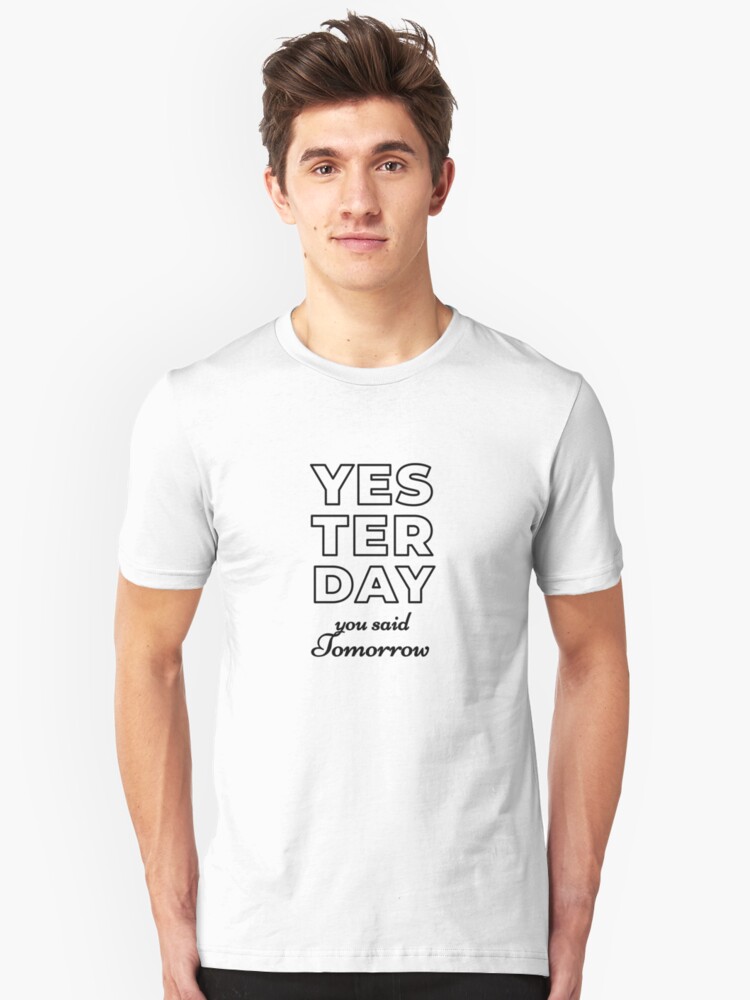 Alternate view of Yesterday You Said Tomorrow (Inverted) Slim Fit T-Shirt
