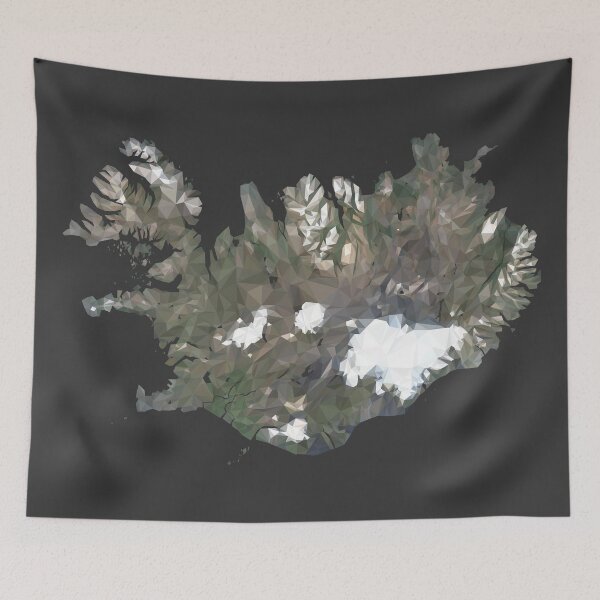 Item preview, Iceland Map Low Poly Style Wanderlust designed and sold by RebeccaCeleste.