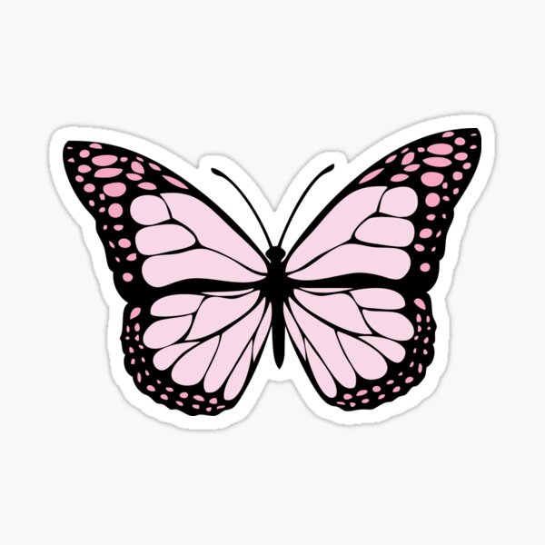 Pink butterfly Sticker for Sale by spacecatxx