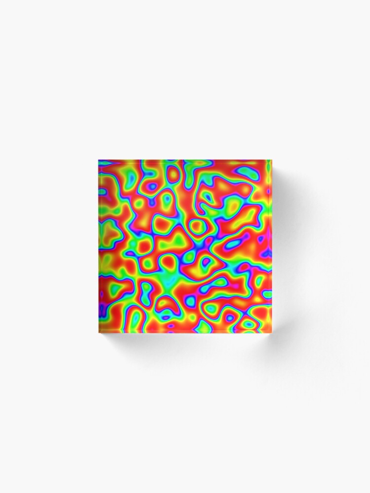 Alternate view of Rainbow Chaos Abstraction II Acrylic Block