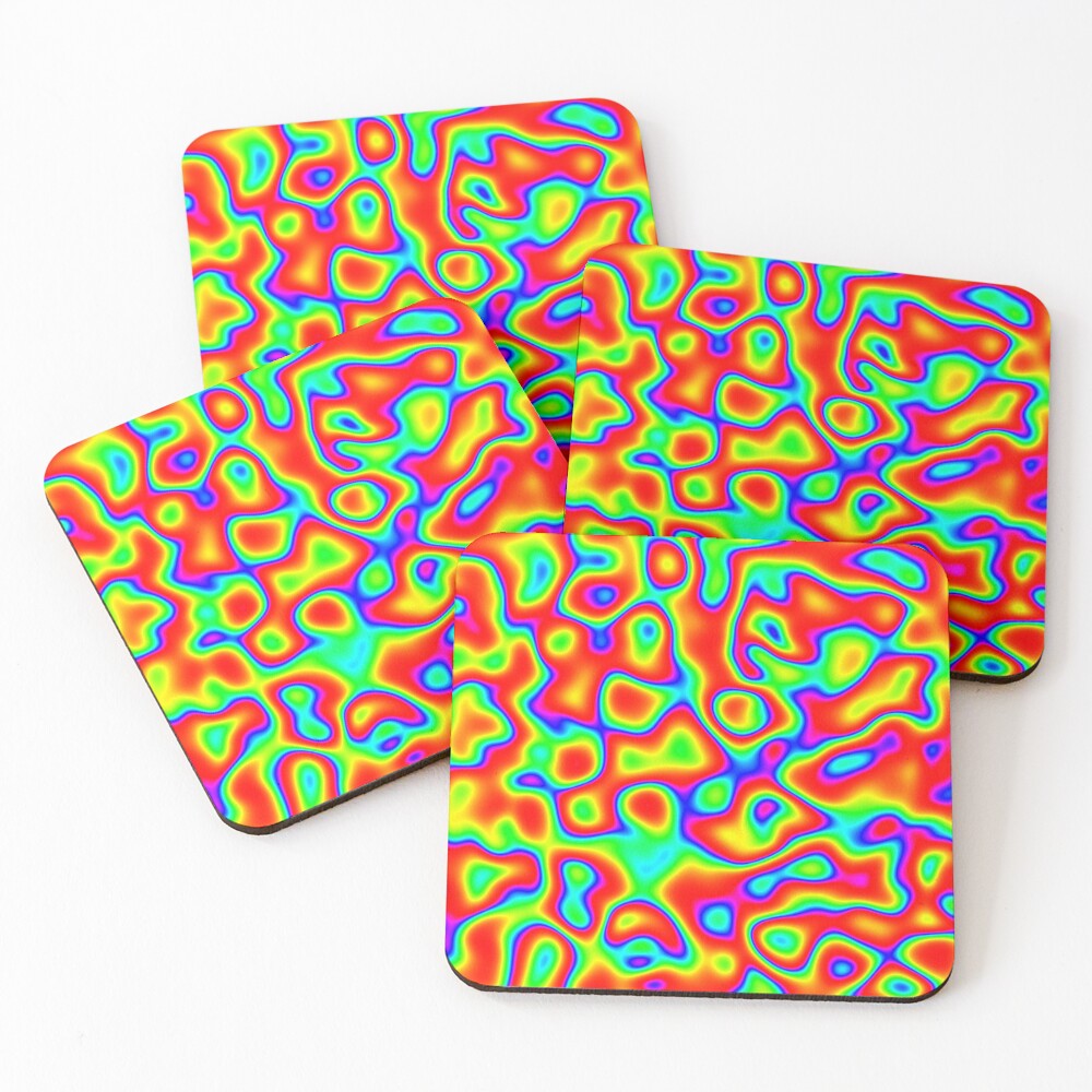 Rainbow Chaos Abstraction II Coasters (Set of 4)