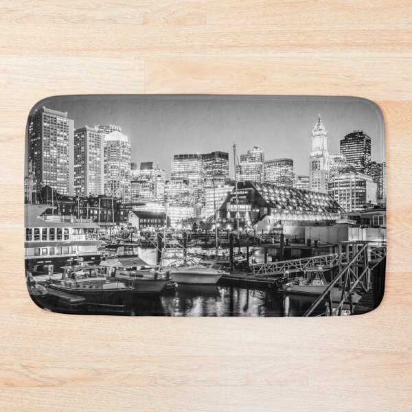 Item preview, Boston Skyline at Night in Black and White designed and sold by PaulVelgos.