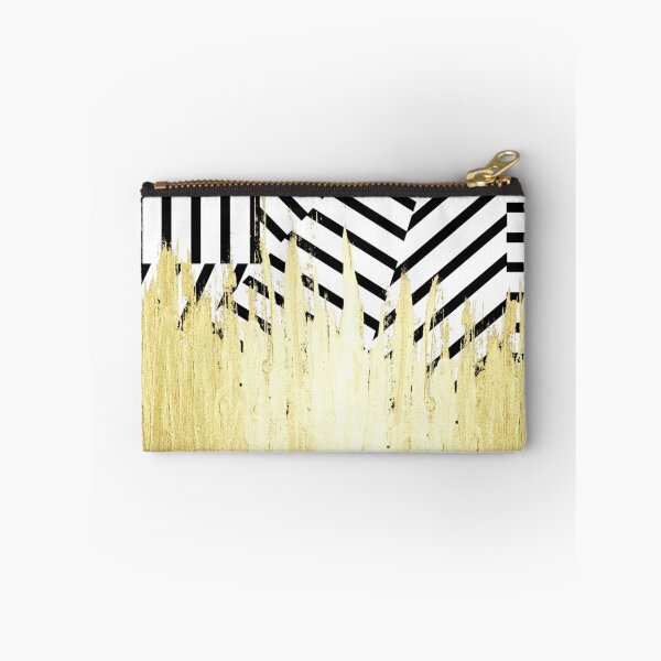 Item preview, Paint Strokes in Faux Gold on Black & White Stripe designed and sold by Blkstrawberry.