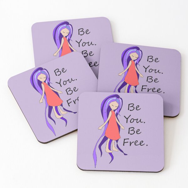 Item preview, Be You. Be Free.  Purple Hair Girl designed and sold by nutmegfairy.