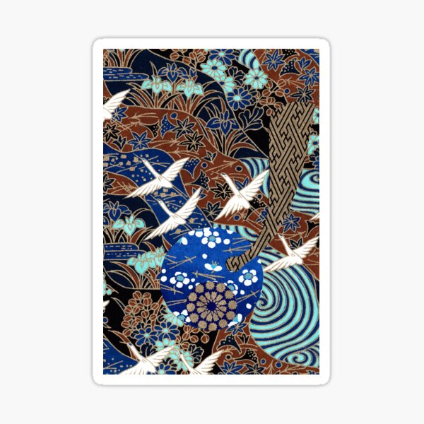 Collage 80 | Japanese washi yuzen chiyogami origami paper collage Sticker