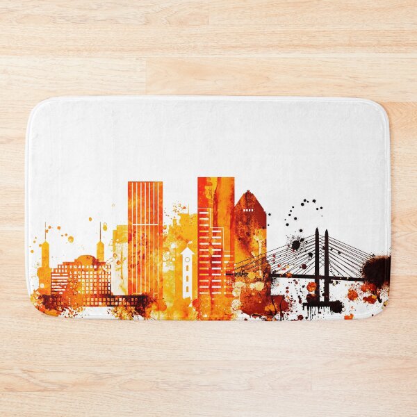 Item preview, Portland Oregon Red Yellow Skyline designed and sold by DimDom.