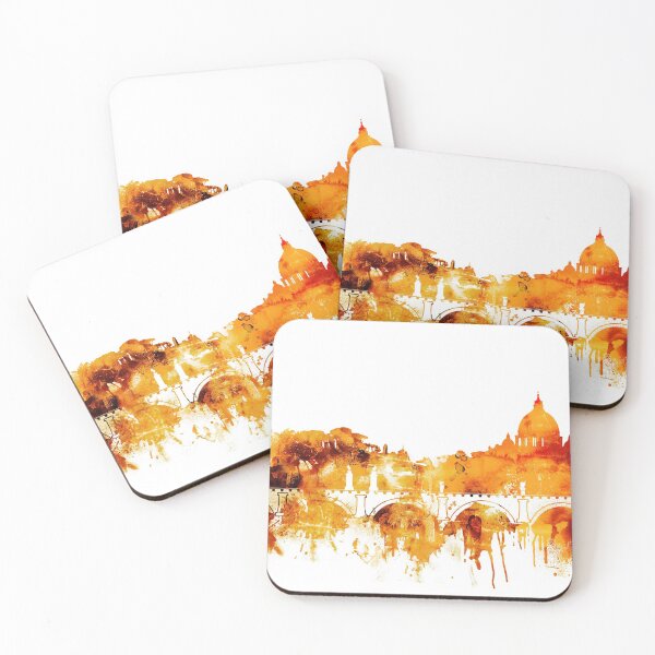 Item preview, Rome Italy Red Yellow Skyline designed and sold by DimDom.