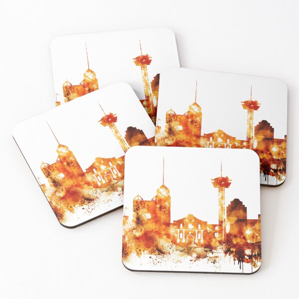 Item preview, San Antonio Texas Red Yellow Skyline designed and sold by DimDom.