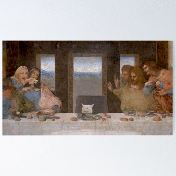 Item preview, The Last supper CAT meme designed and sold by Domenico Scalise.