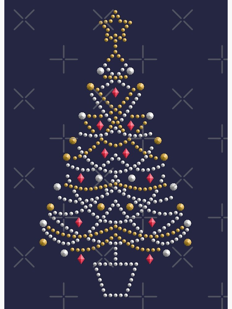 Sequin Christmas Tree Art Board Print for Sale by everinseason