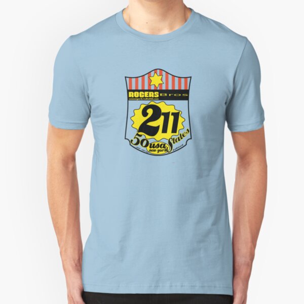 usa new york tshirt by rogers bros co Slim Fit T-Shirt