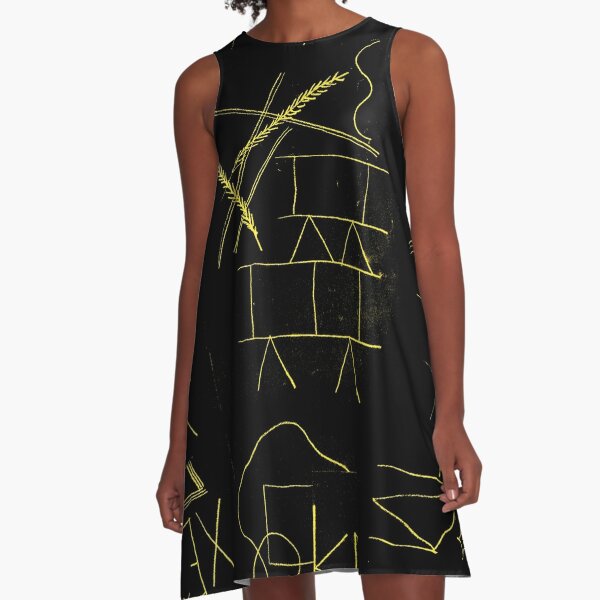 Charcoal Drawing A-Line Dress