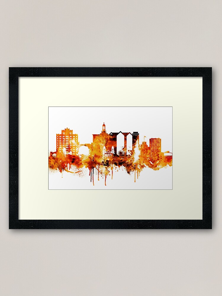 Alternate view of San Jose California Red Yellow Skyline Framed Art Print