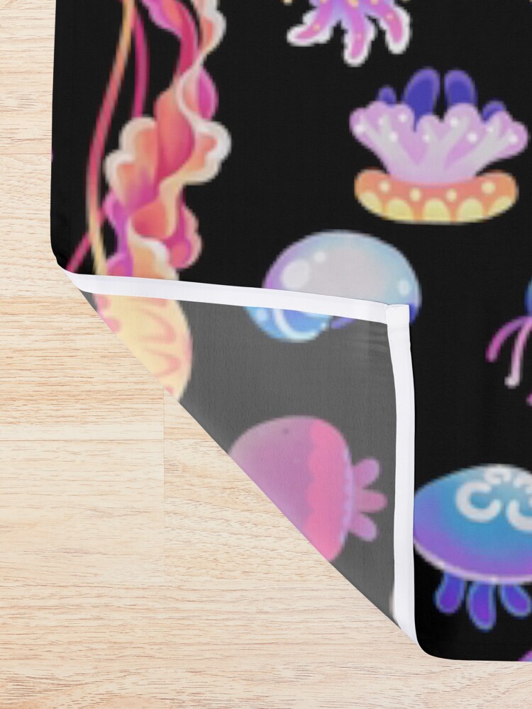 Alternate view of Jellyfish Day Shower Curtain