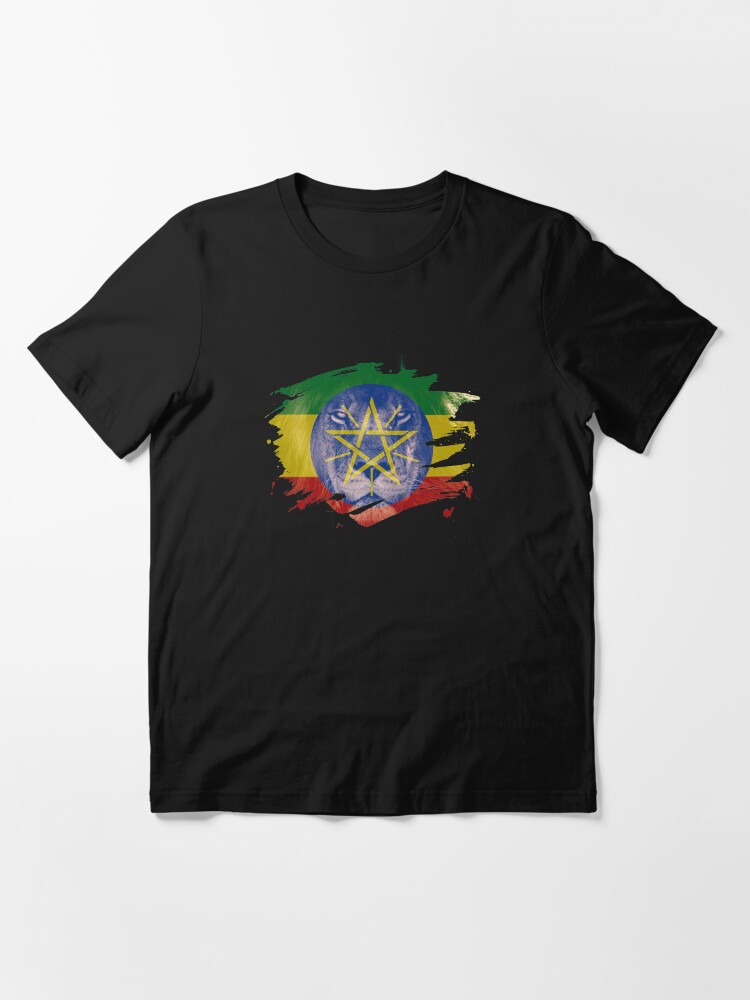 Ethiopia Flag & African Lion Picture   Ethiopian Pride T Shirt Essential T-Shirt