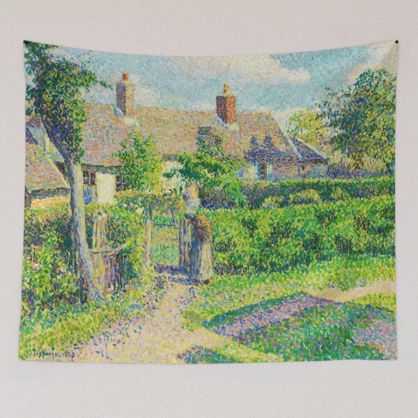 Item preview, Peasants' Houses, Eragny by Camille Pissarro (1887) designed and sold by allhistory.