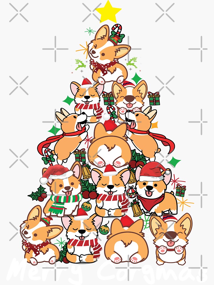 "Merry Christmas Christmas Tree" Sticker for