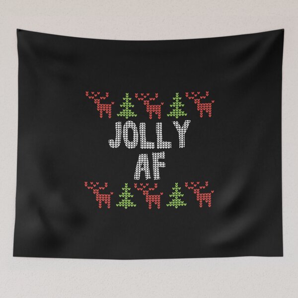 Item preview, Jolly Af Ugly Christmas Sweater with Trees and Reindeers  designed and sold by alenaz.