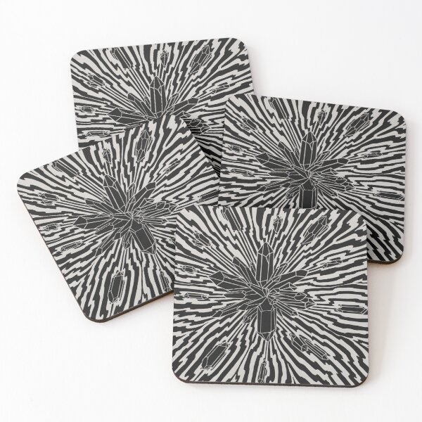Item preview, Trippy black and white wavy crystals designed and sold by kennathacker.