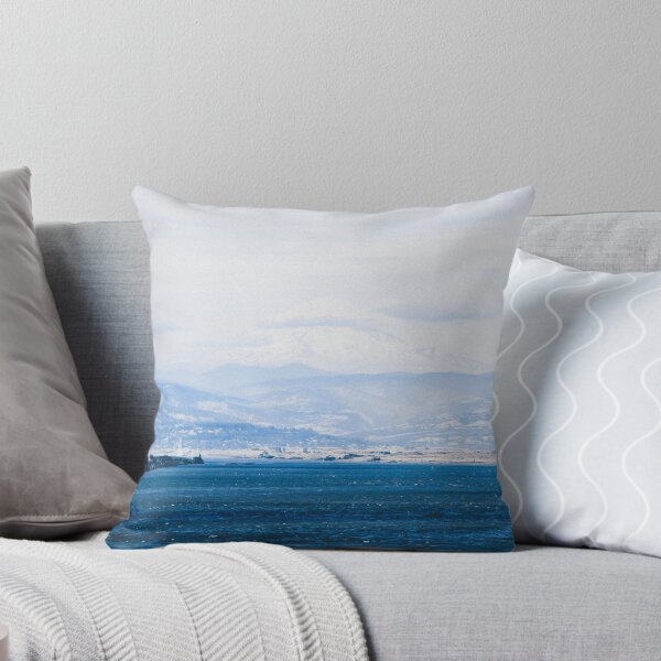 Item preview, Lake and Mountain Cap // Grainy Foggy Blue Landscape Photography in Beautiful Oregon designed and sold by catbyrdcolorado.
