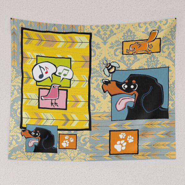 Item preview, Dachshund - Smooth Hair - Black and Tan (Collage) designed and sold by TheChicken.