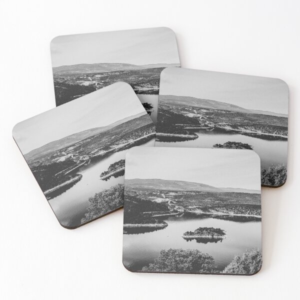 Item preview, Little Mountain Island // Black and White Lake Photograph in Colorado designed and sold by catbyrdcolorado.