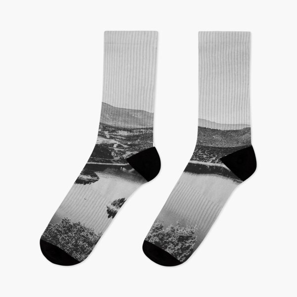 Item preview, Little Mountain Island // Black and White Lake Photograph in Colorado designed and sold by catbyrdcolorado.