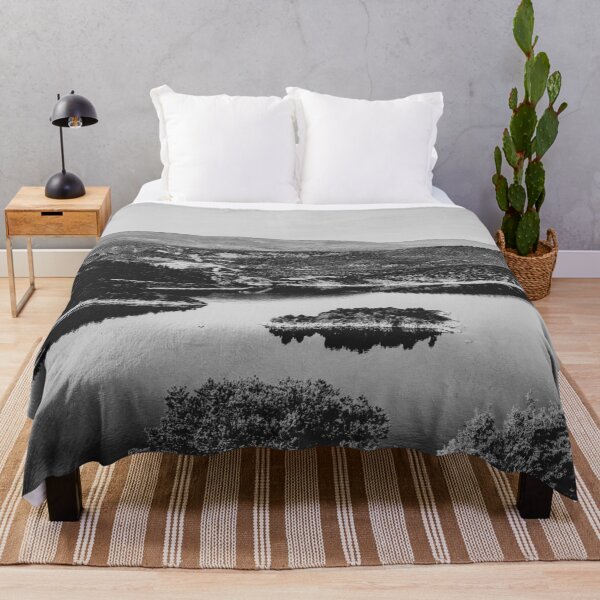 Item preview, Little Mountain Island // Black and White Lake Photograph in Colorado designed and sold by catbyrdcolorado.