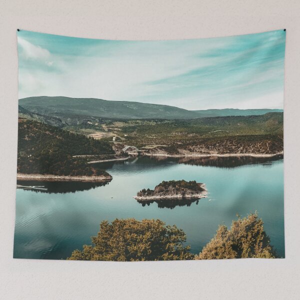 Item preview, Little Mountain Island // Teal and Rustic Lake Photograph in Colorado designed and sold by catbyrdcolorado.