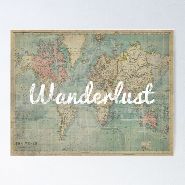 Item preview, wanderlust on vintage map designed and sold by Leah Biernacki.
