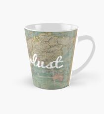 Taza cónica pasión por los viajes en el mapa de la vendimia