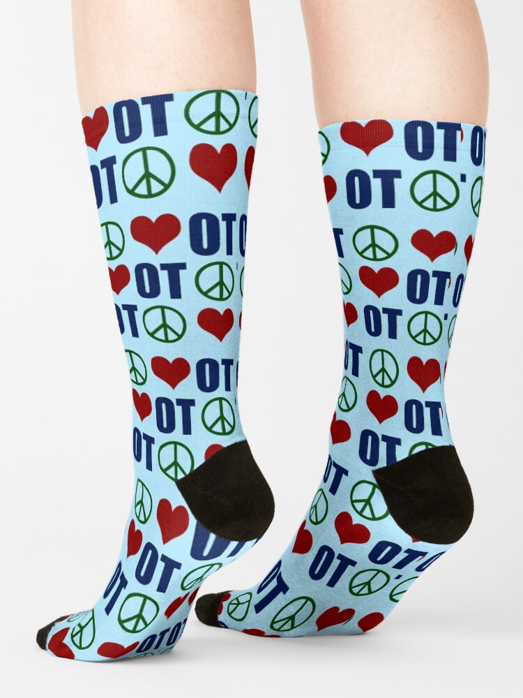 Alternate view of Peace Love Occupational Therapy Socks
