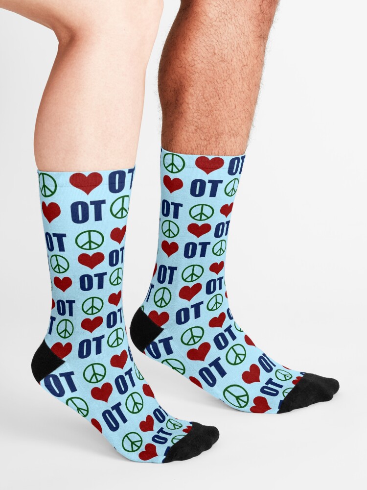 Alternate view of Peace Love Occupational Therapy Socks