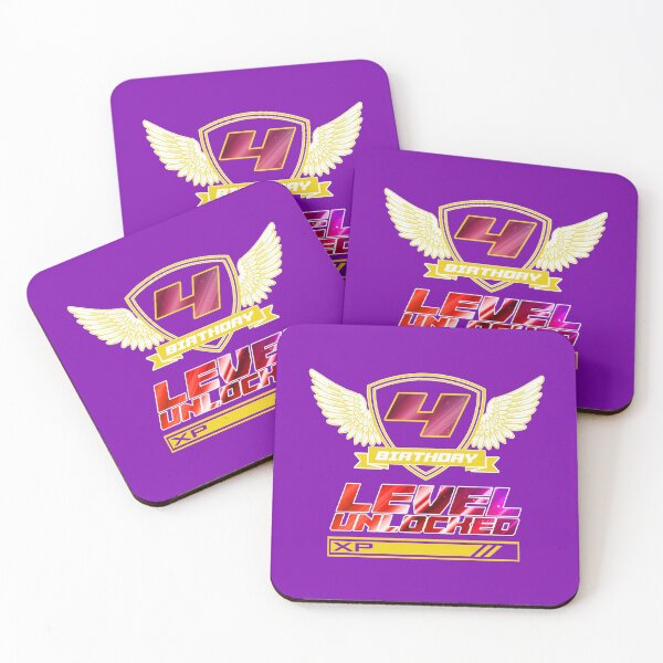 Item preview, Birthday Boy Girl 4 Years Old Level Up Video Game Gamer Design designed and sold by trendyzcom.