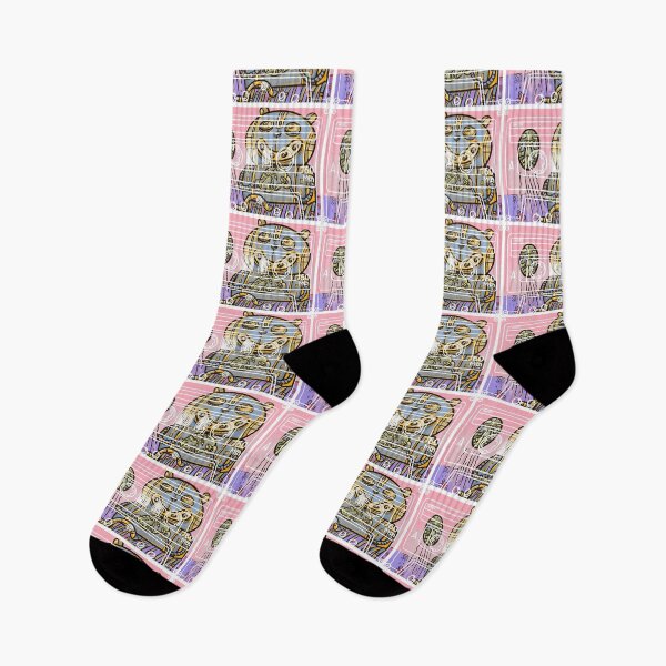 Item preview, Pop-art tape cassette Robot mom kicks football children designed and sold by Gammaraybots.