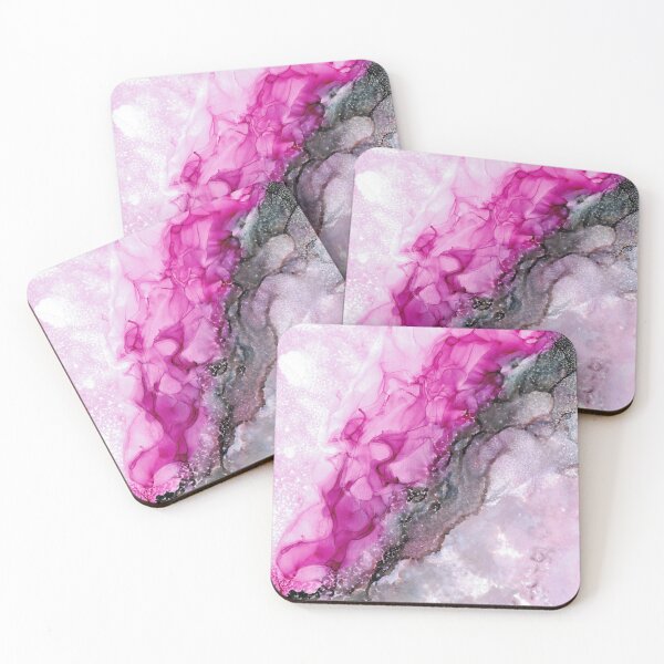 Item preview, Pink Divide: Original Abstract Alcohol Ink Painting designed and sold by herzart.