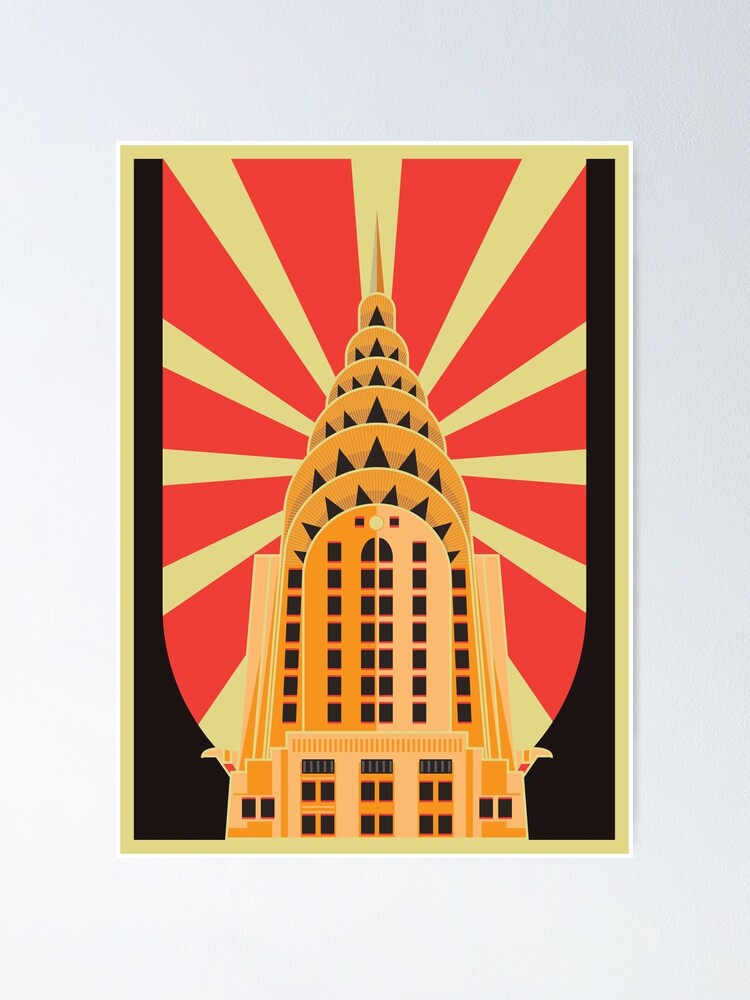 Art Deco Chrysler Building New York Poster By Vedantmajithia Redbubble