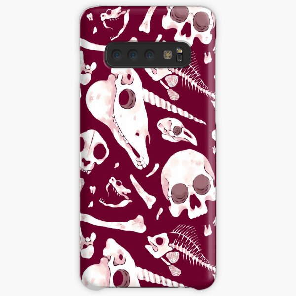burgundy Skulls and Bones - Wunderkammer Samsung Galaxy Snap Case