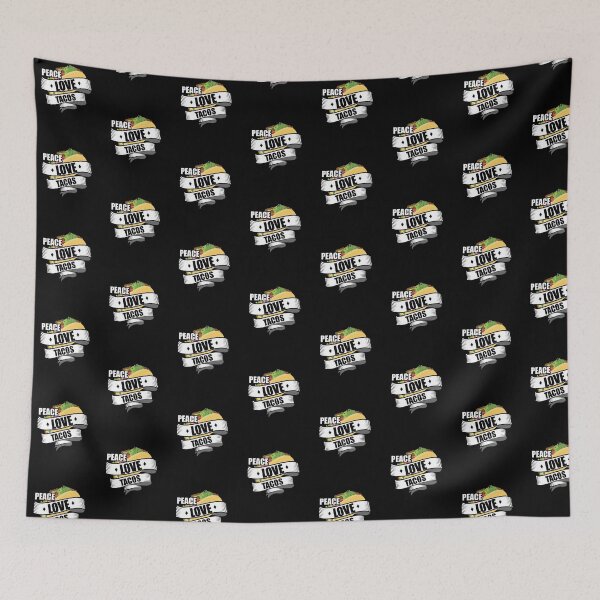Item preview, Cute & Funny Peace Love Tacos Tile Pattern designed and sold by perfectpresents.